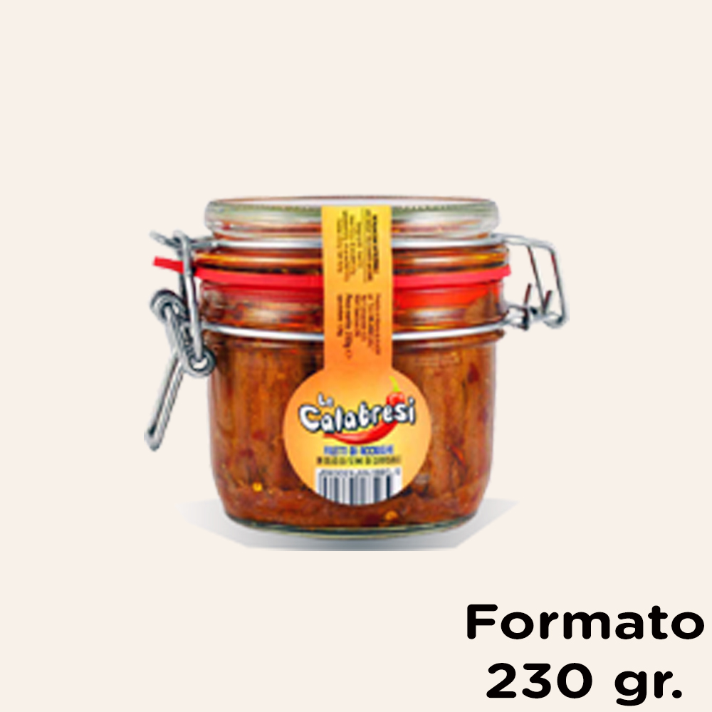 Filetti di Acciughe Sott'Olio al Peperoncino